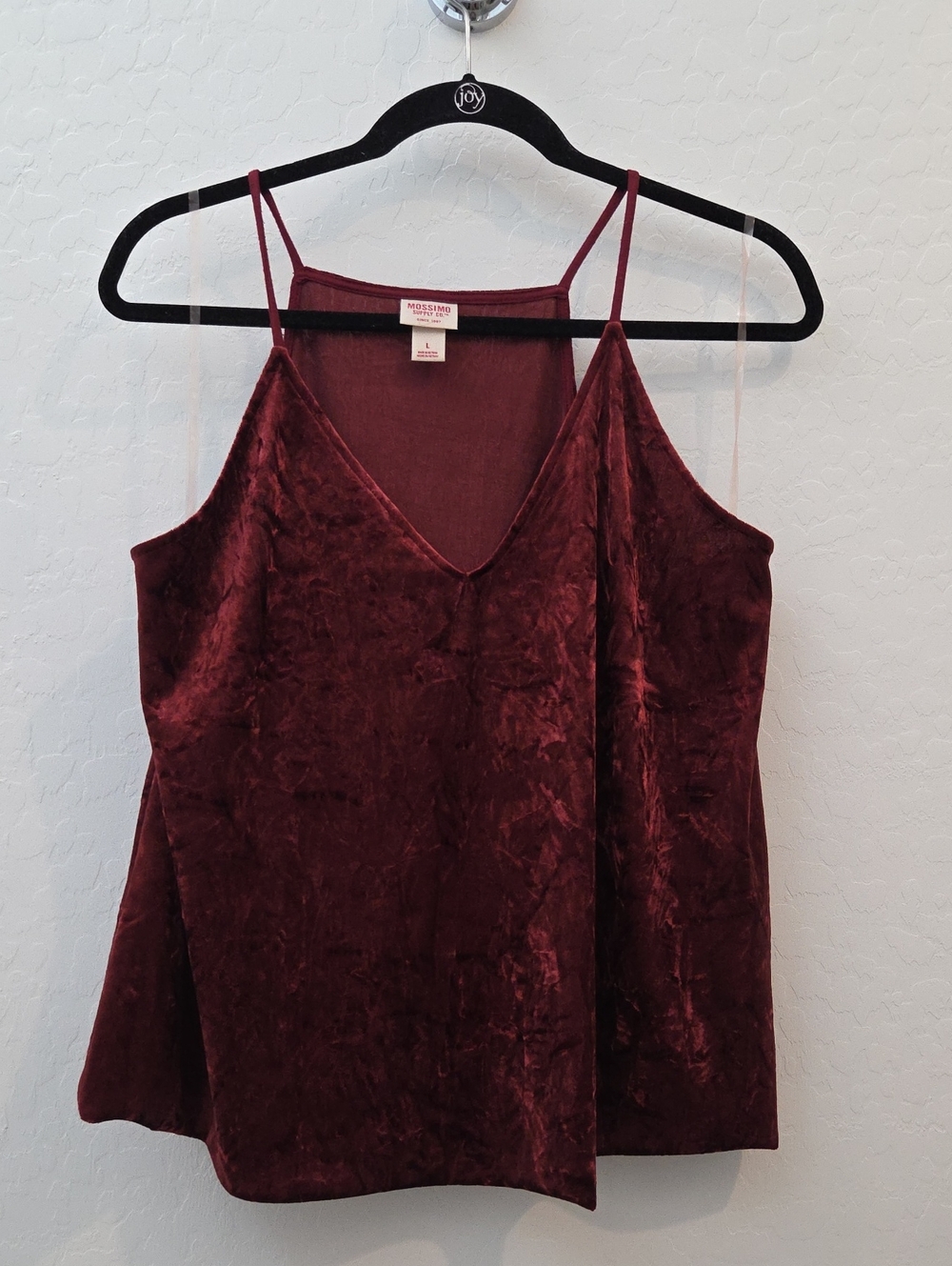 Mossimo Supply Co. Burgundy Velvet V-Neck Cami